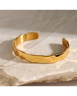 High Quality Titanium Steel Wholesale Jewelry Retro Wavy Grain Women Stainless Steel Bangle