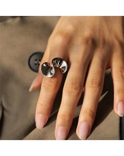 Titanium Steel Jewelry Wholesale Fashion Petal Molding Women Stainless Steel Ring - Silver