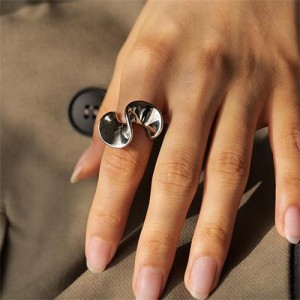 Titanium Steel Jewelry Wholesale Fashion Petal Molding Women Stainless Steel Ring - Silver