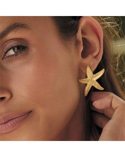 High Quality Titanium Steel Jewelry Wholesale Fashion Starfish Women Stainless Steel Stud Earrings