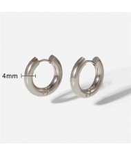 High Quality Titanium Steel Jewelry Wholesale Minimalist Small Circle Design Women Stainless Steel Hoop Earrings - Silver