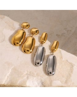 1 Pairs High Quality Titanium Steel Jewelry Wholesale Irregular Drop Design Women Stainless Steel Dangle Earrings