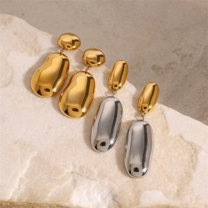1 Pairs High Quality Titanium Steel Jewelry Wholesale Irregular Drop Design Women Stainless Steel Dangle Earrings