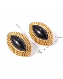 High Quality Titanium Steel Jewelry Wholesale Olive-shaped Women Stainless Steel Earrings