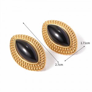 High Quality Titanium Steel Jewelry Wholesale Olive-shaped Women Stainless Steel Earrings