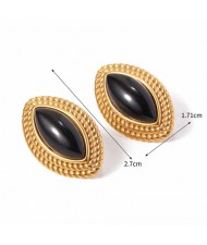 High Quality Titanium Steel Jewelry Wholesale Olive-shaped Women Stainless Steel Earrings