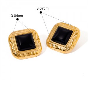 Vintage Titanium Steel Jewelry Wholesale Simple Square Women Stainless Steel Earrings