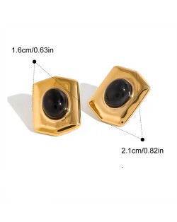 Fashion Titanium Steel Jewelry Wholesale Geometric Design Women Stainless Steel Earrings