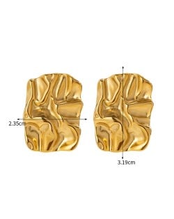 Fashion Titanium Steel Jewelry Wholesale Shell Design Rectangle Women Stainless Steel Earrings