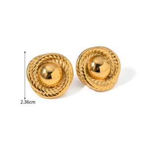High Quality Titanium Steel Jewelry Wholesale Round Twist Design Women Stainless Steel Earrings