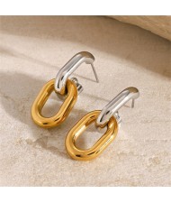 High Quality Titanium Steel Jewelry Wholesale Two-color Women Stainless Steel Earrings