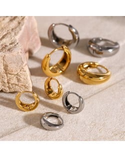 1 Pair High Quality Titanium Steel Jewelry Wholesale U.S. Fashion Women Stainless Steel Hoop Earrings
