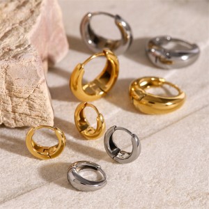 1 Pair High Quality Titanium Steel Jewelry Wholesale U.S. Fashion Women Stainless Steel Hoop Earrings