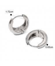 1 Pair High Quality Titanium Steel Jewelry Wholesale U.S. Fashion Women Stainless Steel Hoop Earrings