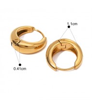 1 Pair High Quality Titanium Steel Jewelry Wholesale U.S. Fashion Women Stainless Steel Hoop Earrings