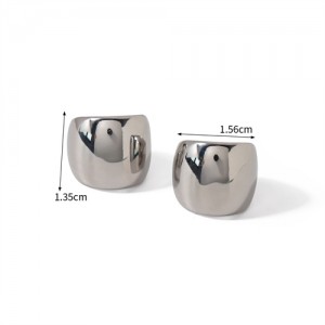 Simple Wide Design High Quality Titanium Steel Jewelry Wholesale Women Stainless Steel Earrings - Silver