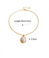 1 PC High Quality Jewelry Fashion Irregular Pearl Wholesale Women Stainless Steel Earrings or Ring Or Necklace