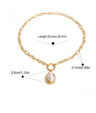 1 PC High Quality Jewelry Fashion Irregular Pearl Wholesale Women Stainless Steel Earrings or Ring Or Necklace