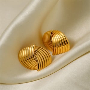 High Quality Titanium Steel Jewelry Wholesale Shell Pattern Design Fashion Women Stainless Steel Earrings