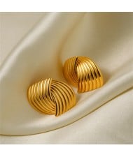 High Quality Titanium Steel Jewelry Wholesale Shell Pattern Design Fashion Women Stainless Steel Earrings