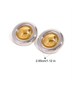 High Quality Titanium Steel Jewelry Wholesale Round Fashion Women Stainless Steel Earrings - Silver