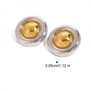 High Quality Titanium Steel Jewelry Wholesale Round Fashion Women Stainless Steel Earrings - Silver
