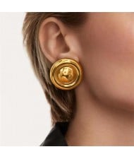 High Quality Titanium Steel Jewelry Wholesale Round Fashion Women Stainless Steel Earrings - Golden