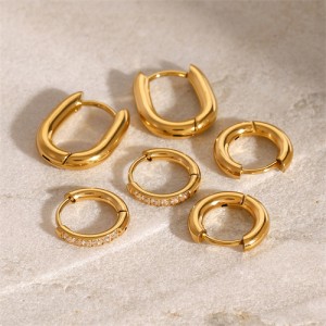3 Pairs High Quality Titanium Steel Wholesale Fashion Jewelry Women Stainless Steel Stud Earrings Set
