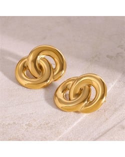 3 Pairs High Quality Titanium Steel Wholesale Fashion Jewelry Women Stainless Steel Stud Earrings Set