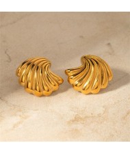 Shell Shape Design High Quality Titanium Steel Wholesale Fashion Jewelry Simple Women Stainless Steel Earrings