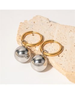 Ball Pendant Design High Quality Titanium Steel Wholesale Fashion Jewelry Women Stainless Steel Earrings - Silver