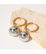 Ball Pendant Design High Quality Titanium Steel Wholesale Fashion Jewelry Women Stainless Steel Earrings - Silver