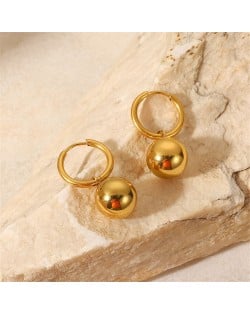 Ball Pendant Design High Quality Titanium Steel Wholesale Fashion Jewelry Women Stainless Steel Earrings - Golden