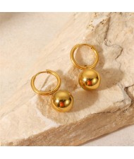 Ball Pendant Design High Quality Titanium Steel Wholesale Fashion Jewelry Women Stainless Steel Earrings - Golden