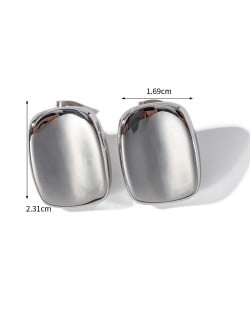 Simple Rectangle High Quality Titanium Steel Wholesale Fashion Jewelry Fashion Women Stainless Steel Earrings - Silver