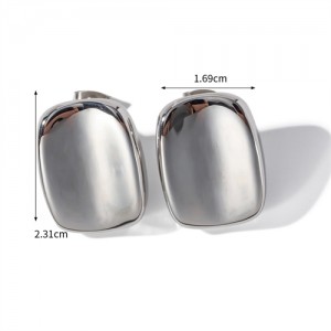 Simple Rectangle High Quality Titanium Steel Wholesale Fashion Jewelry Fashion Women Stainless Steel Earrings - Silver