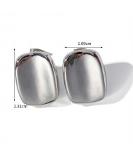 Simple Rectangle High Quality Titanium Steel Wholesale Fashion Jewelry Fashion Women Stainless Steel Earrings - Silver