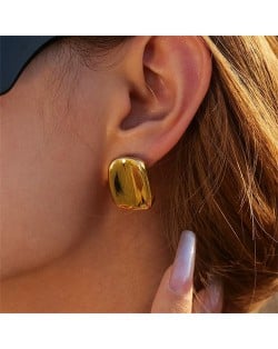 Simple Rectangle High Quality Titanium Steel Wholesale Fashion Jewelry Fashion Women Stainless Steel Earrings - Golden