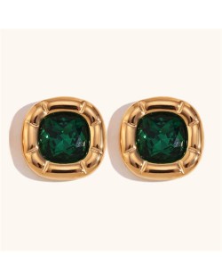 Minimalist Style 316L Stainless Steel Steel Wholesale Earrings - Green