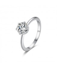 1 CT Moissanite Six Claws Design Fine Jewelry Wholesale 925 Sterling Silver Women Wedding Ring