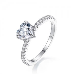 1 CT Moissanite Peach Heart Design Fine Jewelry Wholesale 925 Sterling Silver Women Wedding Ring