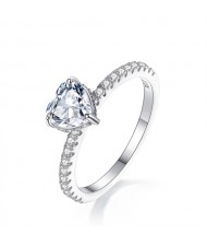 1 CT Moissanite Peach Heart Design Fine Jewelry Wholesale 925 Sterling Silver Women Wedding Ring