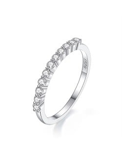 0.33 CT Moissanite Single Row Design Fine Jewelry Wholesale Women 925 Sterling Silver Wedding Ring