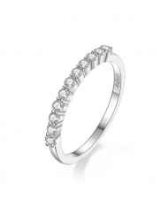 0.33 CT Moissanite Single Row Design Fine Jewelry Wholesale Women 925 Sterling Silver Wedding Ring
