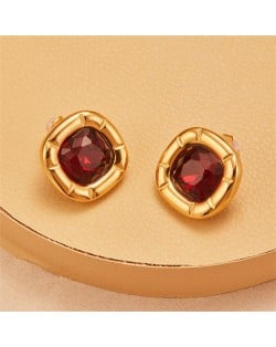 Minimalist Style 316L Stainless Steel Steel Wholesale Earrings - Red