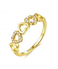 Fine Jewelry Cubic Zirconia Peach Heart Design Wholesale Women 925 Sterling Silver Ring