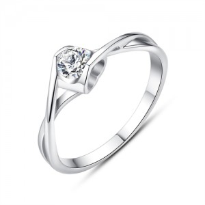 Fine Jewelry Three-dimensional Heart Design Cubic Zirconia Wholesale Women 925 Sterling Silver Wedding Ring