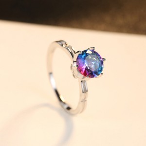 Fine Jewelry Six Claws Design Unique Colorful Gem Wholesale Women 925 Sterling Silver Ring