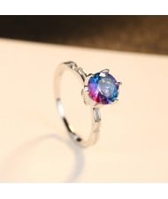 Fine Jewelry Six Claws Design Unique Colorful Gem Wholesale Women 925 Sterling Silver Ring