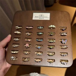 Enamel Butterfly Female Niche High-grade sense Light Luxury Non-fading Women Copper Fashion Ring